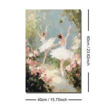 1pc Framed/Unframed Ballerinas Dancing Grandmillennial Style Canvas Poster Floral Ballet Preppy Art Wall Print Vintage Girly Room Aesthetic Decor Abstract Painting For Dorm,Living Room,Bedroom,Modern Home Decoration - A - View 11