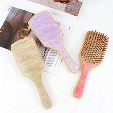 Starry Sky Bamboo Air Cushion Comb, Anti-Static Massage Hair Brush, Salon Smoothing Air Cushion Comb - Multicolor - View 9