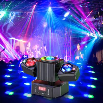 SEBRUANC 65W Two-Armed Moving Head Lights , 2 RGBW LEDs Disco Stage Light With Sound Activated, AUTO,Remote,Master-Follower And DMX-512 Control For DJ Concert Party Weddings Nightclub Dance Hall