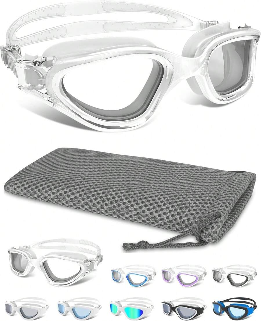 No Leak Swim Goggles Wide Lens & Anti-Fog Technology - Clear Lens/All Transparent(Non-polarized) - View 1