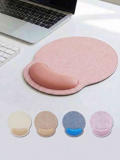 PU-Leder runder Kontrast Mauspad mit Handgelenkauflage - Komfortabler ergonomischer Halt, ideal für Büro Zuhause, Gaming und als Geschenk