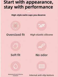 Silicone Swimming Cap For Women, Waterproof, No Pressure, Fashionable Plus Size, Ear Protection, Professional Swim Cap - A - View 8