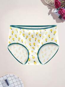 2pcs/Set Fruit Heart Print Women's Seamless Soft Comfortable Mid-Rise Panties - Multicolor - View 3