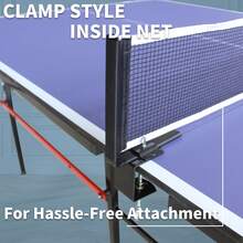8ft Midsize Table Tennis Table Outdoor Indoor, Foldable & Portable Ping Pong Table Set With Net, 2 Table Tennis Paddles And 3 Balls - 藍色 - 查看 7