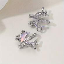 9pcs/Set Random Rhinestone Star, Moon, Heart Shaped Pendant, Y2K Style DIY Necklace, Bracelet Jewelry Accessories - Blue - View 7