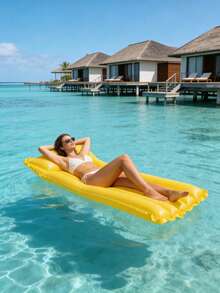 1 pieza Flotador inflable, diseño minimalista de unicolor, material de PVC, adecuado para agua, piscina, playa, fiesta temática, flotador inflable, asiento de descanso en el agua, objeto flotante inflable, balsa de piscina - Flotador de color sólido - Ver 5