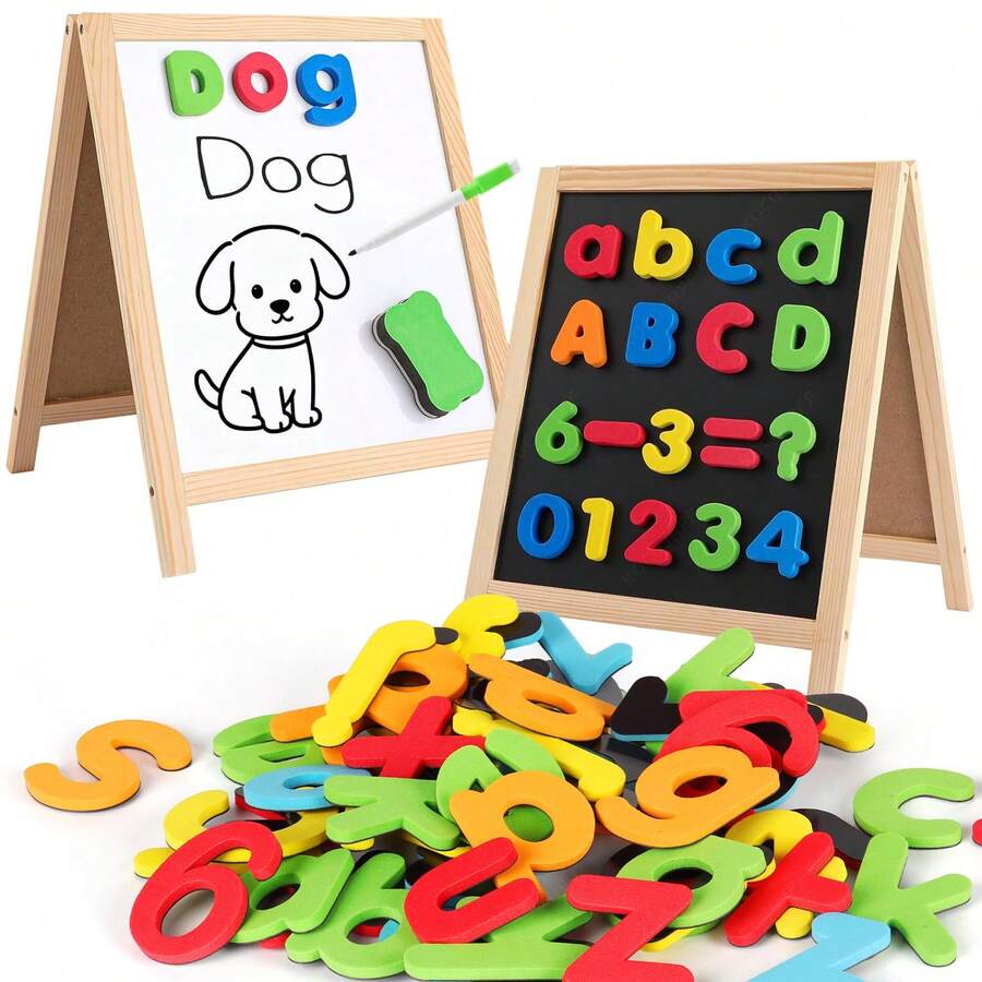 Magnetic Uppercase & Lowercase Foam Letters, Numbers & Symbols, Educational Toy Set For Classroom, Kids Learning Spelling, Home Early Learning, Suitable For Boys & Girls Birthday & Holiday Gifts (Random Color) - Multicolor - View 1