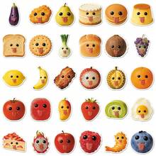 50张趣味食物贴纸，表情滑稽，姿势可爱，可定制，防水乙烯基材质，适用于冰箱、午餐盒等，带来欢乐和笑声。 - A - 查看 3