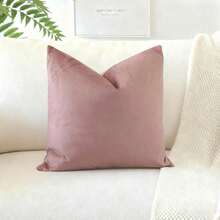 1pc Lotus Root Pink Solid Color Decorative Pillow Covers (Pillow Insert Not Included), Square Cushion Covers, Holiday Home Decor Pillows, Soft & Cozy Fabric, Modern Decor For Sofa, Home Bedroom, Dorm Use, Duplex Printing, Artistic Patterns, Short-Haired Plush Pillowcase, Soft Texture, Office Decoration, For Cars Throw Pillows, Bed Throw Pillows, Pillows Cool, Travel Throw Pillow, Pillows For Chair - 粉色 - 查看 2
