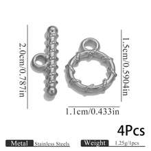 4 Sets Stainless Steel Asymmetric OT Clasp DIY Jewelry Making Connectors, Suitable For Women Jewelry DIY - Silver - View 13