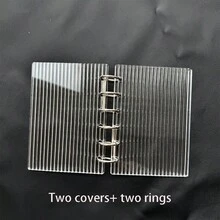 A5/A6/A7 亚克力条纹透明活页夹，透明多功能活页夹，透明贴纸活页夹，贴纸簿，照片收纳袋，可用作相册、预算计划本、日记本、笔记本、办公用品 - 彩色 - 查看 11