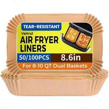 50/100/200pcs Non-Stick Air Fryer Liner Papers, Greaseproof Paper With Grooved Edges, Suitable For Air Fryers, Microwaves, Ovens, And As Barbecue Grill Liners.  Greaseproof, Non-Stick, Heat-Resistant, And Easy To Clean. Ideal For Serving Grilled Foods And Desserts. A Perfect Choice For Home And Commercial Kitchens, And A Must-Have For Holiday Baking, Barbecues, Parties, And Gatherings. - 彩色 - 查看 3