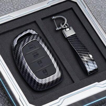 ABS Carbon Fiber 3/4 Button Modern Tucson Santa Fe Rena Sonata Elantra Creta Ix35 Ix45 I10 I30 I40 Keyless Remote Shell