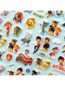Paw Patrol 汪汪队立大功 1 款随机卡通 3D 泡泡贴纸，学前奖励贴纸，可用于笔记本 - 彩色 - 查看 5