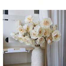 1/3/6 bông hoa sen và mẫu đơn giả bằng lụa, thân dài, thích hợp trang trí đám cưới, lễ kỷ niệm, cắm hoa tự làm, trang trí phòng khách, phòng ngủ, phòng ăn. - trắng - Xem 17