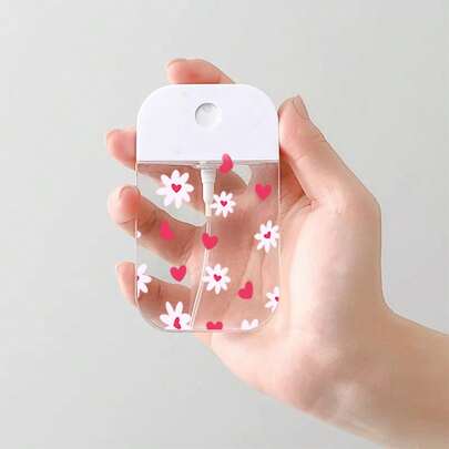 1pc New Transparent Perfume Refillable Bottle, Minimalist Floral & Heart Design, Fashionable Travel Nano Mist Sprayer, Compact Space-Saving Storage Bottle, Refillable Hydrating Bottle, Convenient Portable, Minimalist Versatile High-End Niche, Great Gift For Girlfriend, Best Friend, Couples