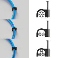100pcs Steel Nail Cable Clips, Round Cable Management Clips 10mm - For Electrical, Ethernet, Dish Wire & Coax Cable (Black) - A - View 9