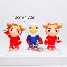 2026  World Cup, Genuine Authorized Mascot Character Doll | Pvc Material, Mixed Colors, Home Decoration, Birthday Gift Selection, Football Commemorative Collection - 6件套裝 - 查看 3