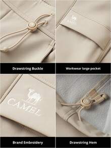CAMEL CROWN Quần dài nữ chất liệu nỉ mềm mại, dệt kim giữ ấm ngoài trời, chống gió, chống thấm nước, thích hợp cho công việc. - tro nấm cục - Xem 3