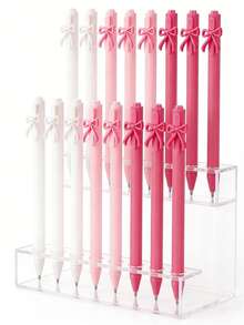 1/6/12/18支装粉色蝴蝶结圆珠笔，可伸缩蝴蝶结黑色墨水笔，女孩派对礼物，学校生日派对，办公用品，婚礼 - 蝴蝶結 - 查看 9