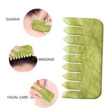 Lược Gua Sha bằng ngọc bích, dụng cụ thư giãn đầu, massage mô sâu, quà tặng ngày Valentine cho phụ nữ. - Nhiều màu - Xem 4