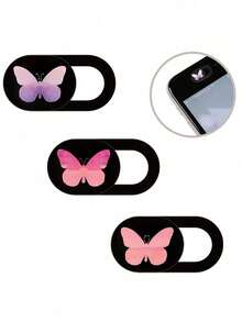 Shockproof Webcam Cover Set Of 3 Butterfly Webcam Covers Ideal For Laptops Desktops Computers And Smartphones Ensuring Your Privacy And Security With A Strong Adhesive Spring Gift - Multicolor - View 1
