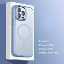 [Envío local en 24 horas] Funda protectora magnética apta para Apple 17 de 14, 13, 12 PRO Max, Cubierta mate de metal amigable con la piel para 14 PRO. - Dorado - Ver 3