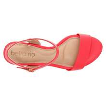 Women's Beira Rio Sandal With Low Block Heel, Casual Comfort - Red - View 2