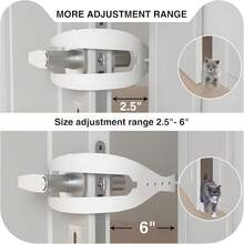 Cat Door Lock, 3Pcs Cat Door Stoppers Pet Door Lock, Prevents Dogs From Entering The Trash Can And Food, Cat Door Pillar, With 5 Adjustable Size Straps, No Measurement Required, Easy To Install, Black, White And Pink - one-size - View 4