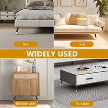 4pcs/Set Metal Furniture Legs, Metal Furniture Replacement Feet, Minimalist Luxury Metal Furniture Sofa Legs, Bathroom Cabinet Feet, Straight & Tapered Leg Style, Black & Gold For TV Stand, Coffee Table, Cabinet - Multicolor - View 7