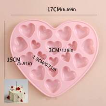 2pcs Heart-Shaped Silicone Chocolate Mold, Easy Release Non-Stick Candy Mold, Suitable For Baking, Pudding, Cake, Cookies, Ice Cube, Soap Making, Gummy, Valentine's Day/Birthday Gift - View 9