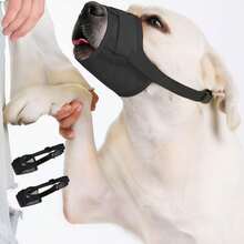 2 paquetes de bozal de malla suave para perros - Diseño transpirable y ajustable, a prueba de mordeduras y fugas para aseo, entrenamiento y paseos - Se adapta a perros pequeños, medianos y grandes - Negro - Ver 11