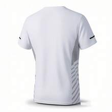 2026 Nueva camiseta deportiva de ajuste slim y cómoda para hombres, esencial para correr, fitness, entrenamiento, deportes al aire libre, moda masculina - Blanco - Ver 3