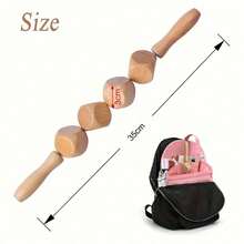 Solid Wood Beech Massage Stick For Unblocking, Scraping, Rolling, And Head Roller Massager - A - View 2