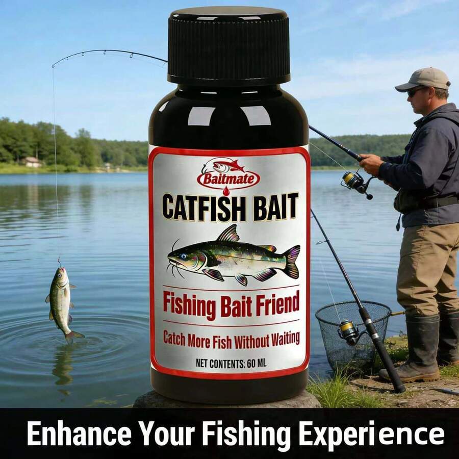Catfish Fishing Attractant Bloodworm Extract Fishing Additive Essential For Wild Fishing And Black Hole Fishing Universal For Catfish, Pacu, Cold Water Rainbow Trout, Brown Trout, Bass, Pike, Walleye, Snapper, Mackerel, Tilapia, Carp, Mud Carp - Black - View 1