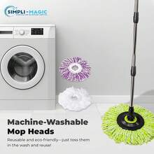 -Magic 360 Spin Mop And Bucket With Wringer – 3 High-Absorbent Microfiber Washable Heads, Soap Dispenser – Spinning Mop And Bucket Set For All Types Floor Cleaning - Hình chữ nhật Hình chữ nhật Hình chữ nhật - Xem 4