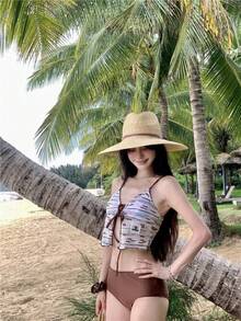 Women Bikini Sets - Coffee Brown - View 8