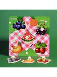 Feirui Educational Wooden Fruit Puzzle - 5 Unique Shapes, Realistic Details, Suitable For Toddler Learning Toys, Christmas, Halloween, Thanksgiving - Multicolor - View 13