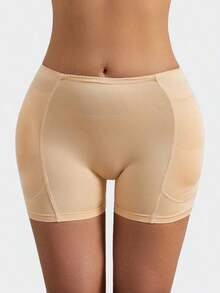 Women's Padded Panties With Removable Sponge Inserts, Butt Lifter Hip Enhancer Shapewear Shorts, Tummy Control Body Shaper, Tight-Fitting - 杏 - 查看 6
