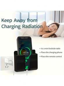 1/2/4pcs Self-Adhesive Wall-Mounted Phone Charging Holder, Multi-Function Remote Control Organizer, No-Drill Phone Charging Plug Wall Mount Bracket, Space-Saving Design, Suitable For Bedroom, Bathroom, Home Office, Practical Home Storage Supplies, Ideal For Daily Use - Multicolor - View 6