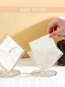 Portanachos de acrílico transparente, soporte para servilletas de papel con forma de corazón, dispensador de toallas de papel ahorra espacio, dispensador de servilletas higiénico y duradero para mesa de cocina, restaurante, fiesta, interior y exterior, organizador de mesa, soporte para filtros de café, decoración del hogar y la cocina - transparente - Ver 5