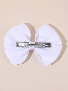 2pcs Cute White Daisy Flower Hair Clips With Bows For Children - White - View 7