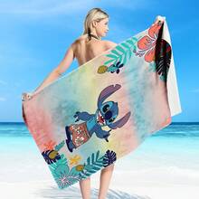 Disney 1条卡通人物印花轻薄速干沙滩巾，适合夏季度假、旅行、游泳池、露营和野餐。 - A - 查看 3