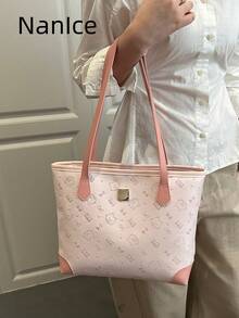 Bolso de hombro de gran capacidad, estilo lindo y sencillo, y versátil, nuevo para 2026 - Rosa - Ver 1