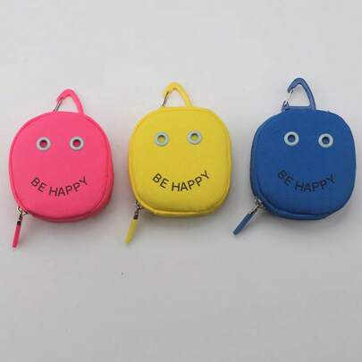 BEHappy Lächelnde Gesichts-Tasche, wasserdichte Kosmetiktasche, Münzbeutel, Accessoire-Tasche für Frauen Geldbörse Mini-Geldbörse Portemonnaie Kleine Geldbörse Münzbörse Reiseessentiell Sommer Süße Geldbörse