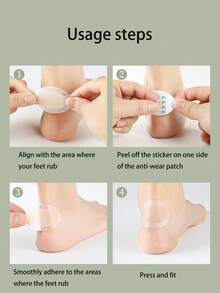 Heel Grips, Transparent Invisible Heel Pads, Foot Protection Cushions For High Heels, Unisex - Apricot - View 9