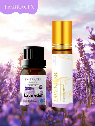 EMBRACEX. 2 piezas/1 pieza 10ml Aceite esencial de lavanda, Aceite de fragancia floral, Decoración del hogar, Aromaterapia, Regalo de vacaciones