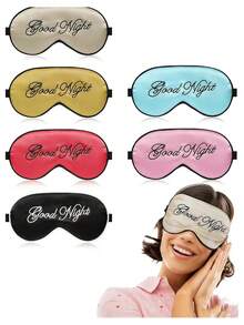 1pc Silk Sleep Eye Mask, Soft Blackout Eye Mask With Adjustable Strap, Eye Cover For Women And Men - B - View 4