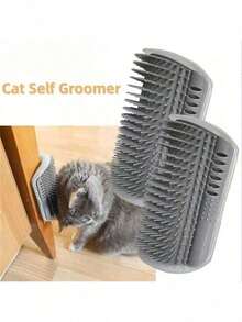 1pc Wall-Mounted Self-Grooming Tool For Cats, With Massage Brush, Ideal For Grooming And Relaxing Small Cats And Dogs - Multicolor - View 1