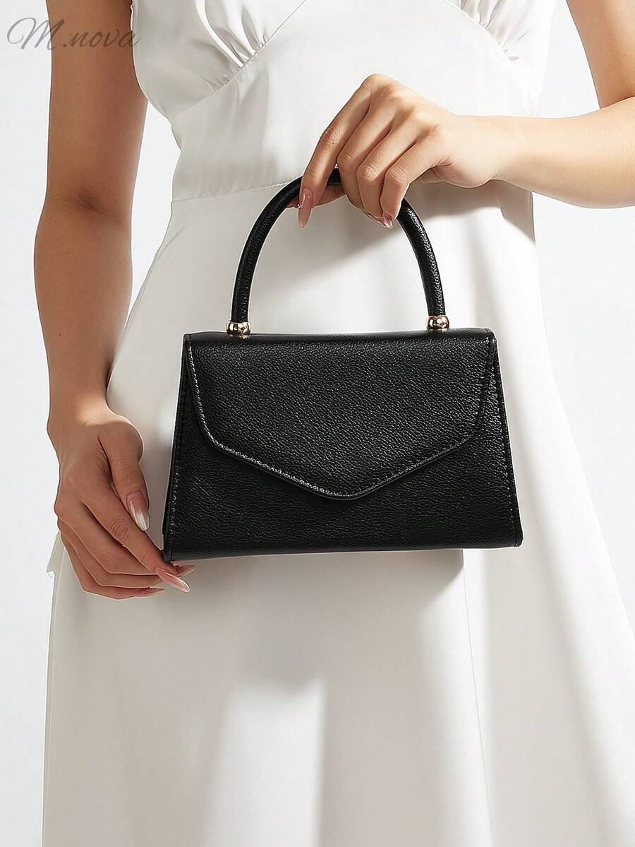 Fashionable Litchi Pattern Handbag, Elegant Ladies' Business Bag, Suitable For Party Girls, College Students, Brides, Can Be Matched With Party Dresses, Wedding Gowns, Evening Gowns, Tight Skirts, Ideal For Weddings, Gatherings, Banquets, Parties, Balls, And The Best Gift For Women - Black - View 1